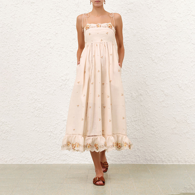 zimmermann patience pleated slip maxi dress